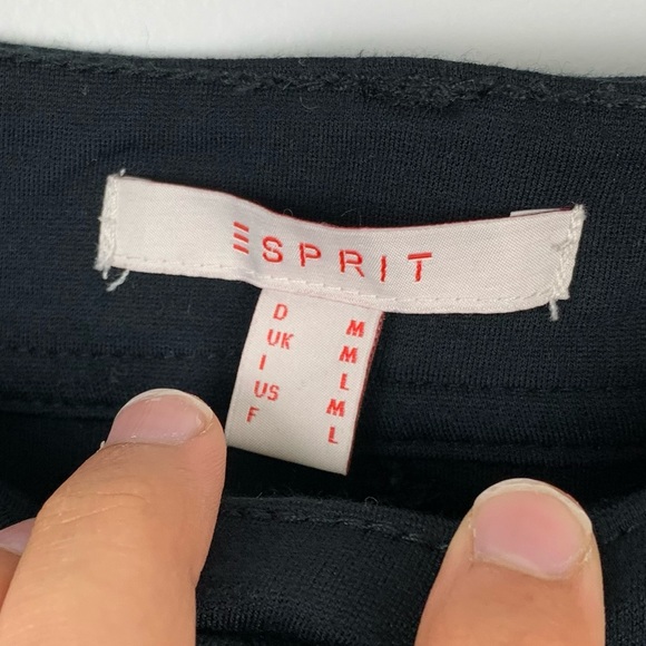 Esprit Black Leather Pocket Above The Knee Skirt - Picture 3 of 5